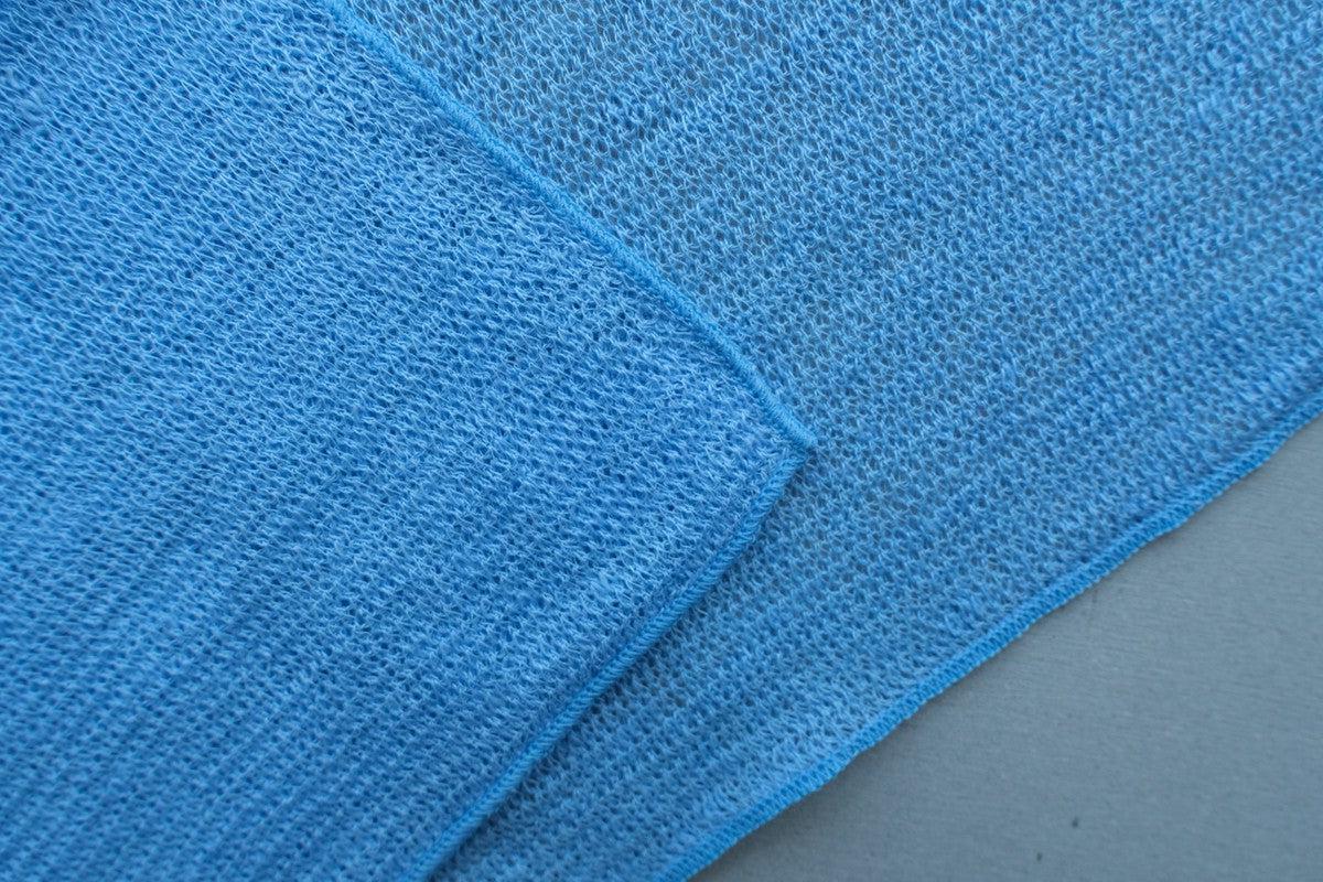 リネンニットストール｜サックス