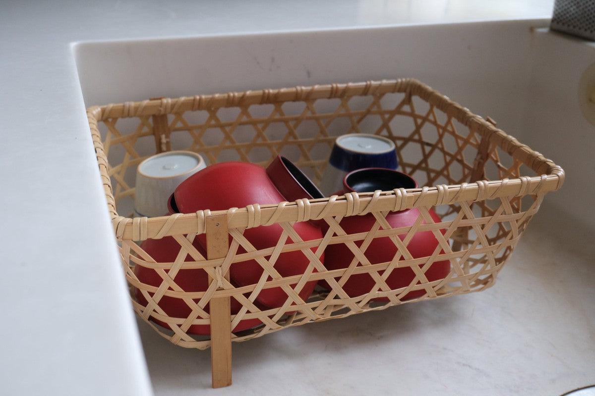 竹の食器水切りかご
