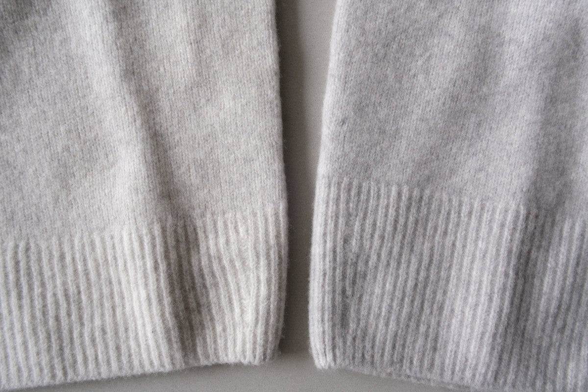 MITTAN / ウルグアイウールセーター 薄灰 KN-20 / unisex