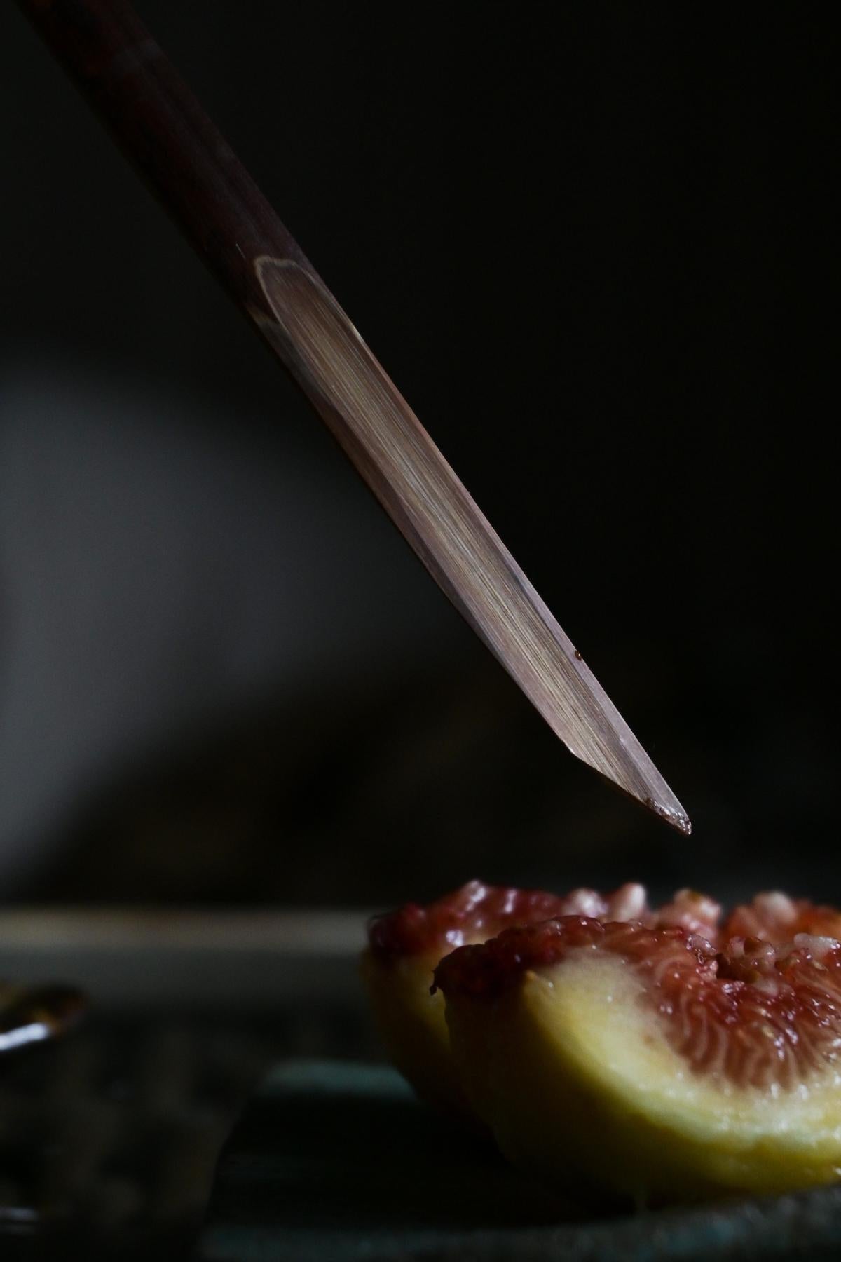 古材煤竹の菓子切 ＜1本単位・箱入り5本セット＞