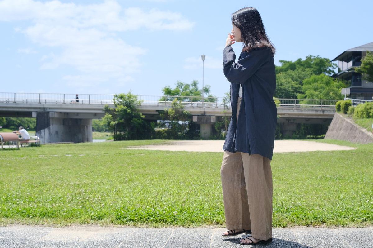 MITTAN / 大麻ワイドパンツ 高密度 胡桃 PT-143C / unisex