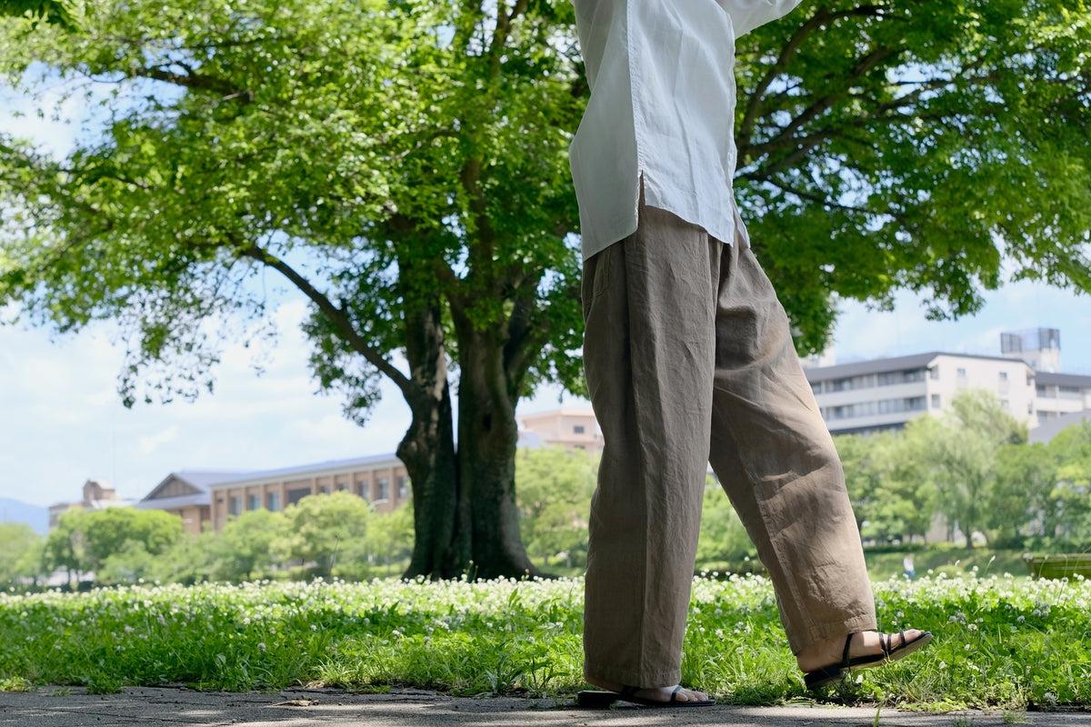 MITTAN / 大麻ワイドパンツ 高密度 胡桃 PT-143C / unisex