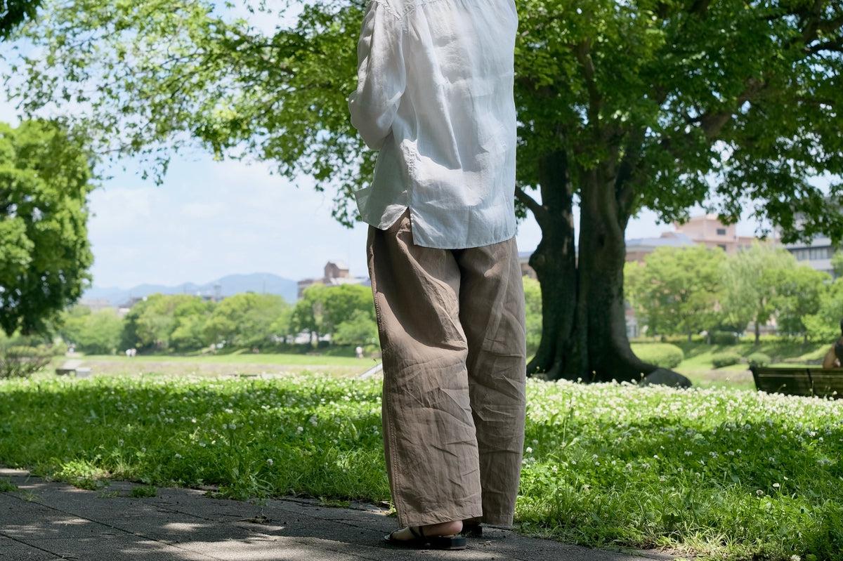 MITTAN / 大麻ワイドパンツ 高密度 胡桃 PT-143C / unisex