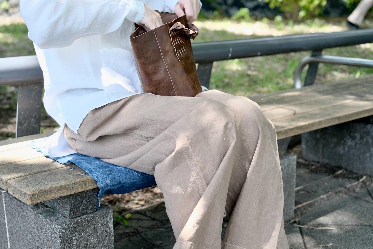 MITTAN / 駱駝革ミニバッグ 濃茶