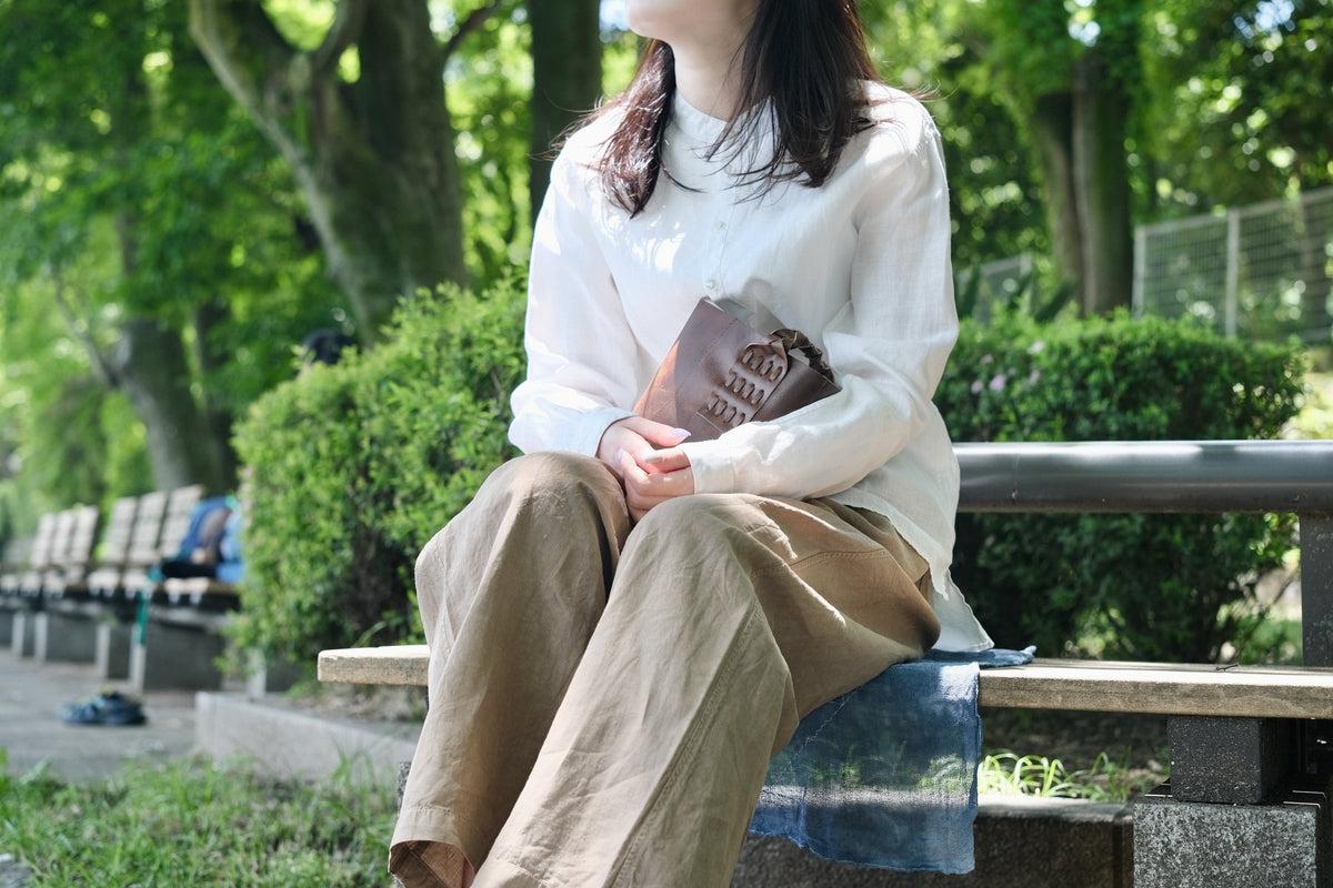 MITTAN / 駱駝革ミニバッグ 濃茶