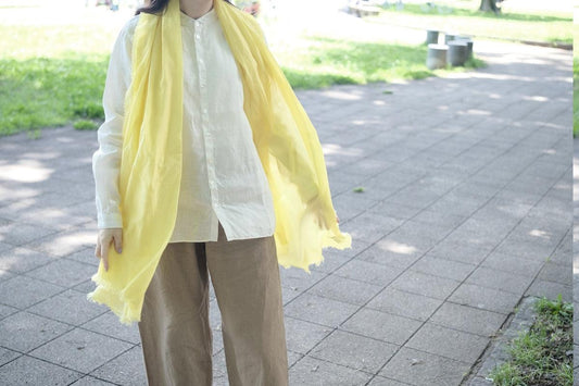 enrica cottonsilk scarf｜fukugiyellow