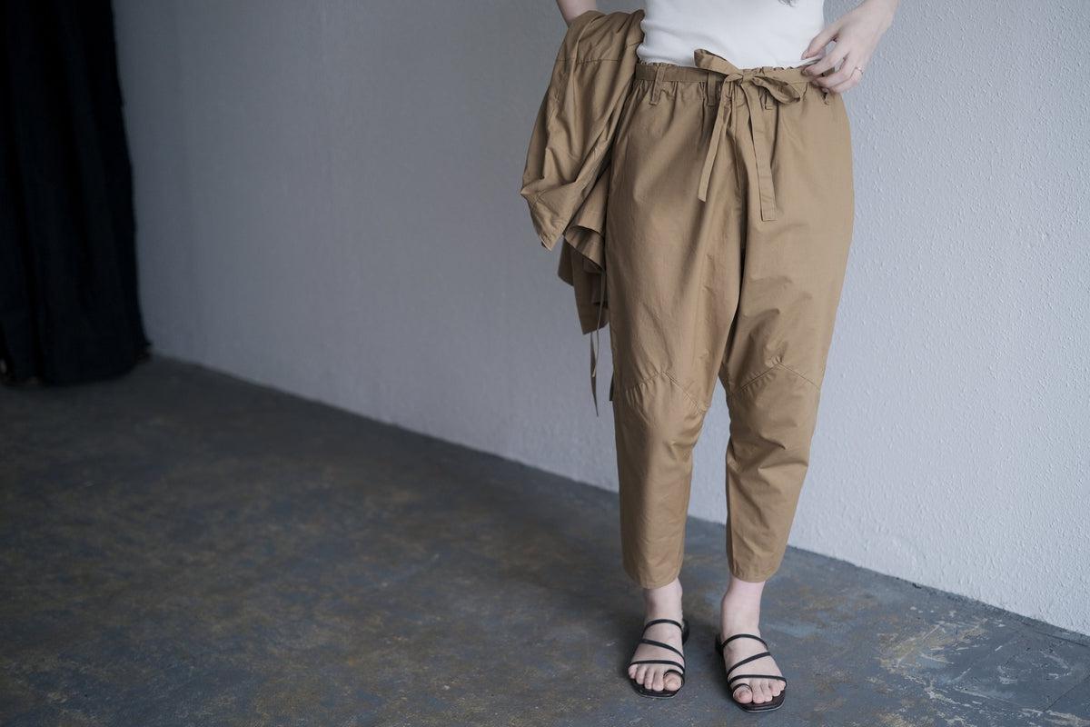 きるもの｜もんぺパンツ｜タイプライターストレッチ｜紺｜unisex freesize