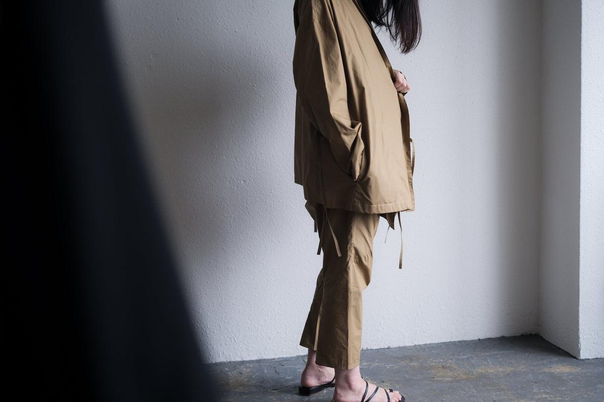 きるもの｜もんぺパンツ｜タイプライターストレッチ｜うす茶｜unisex freesize