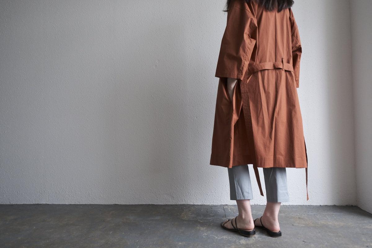 きるもの｜道着ローブ｜タイプライターストレッチ うす茶｜unisex freesize