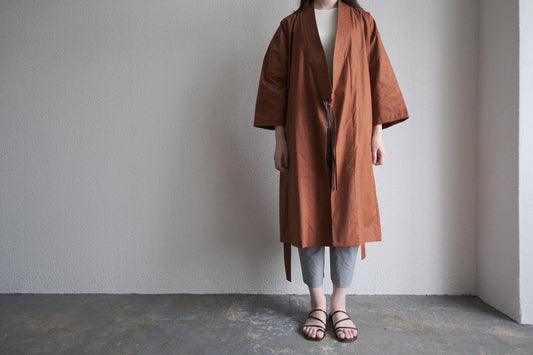 きるもの|道着ローブ|タイプライターストレッチ えんじ|unisex freesize
