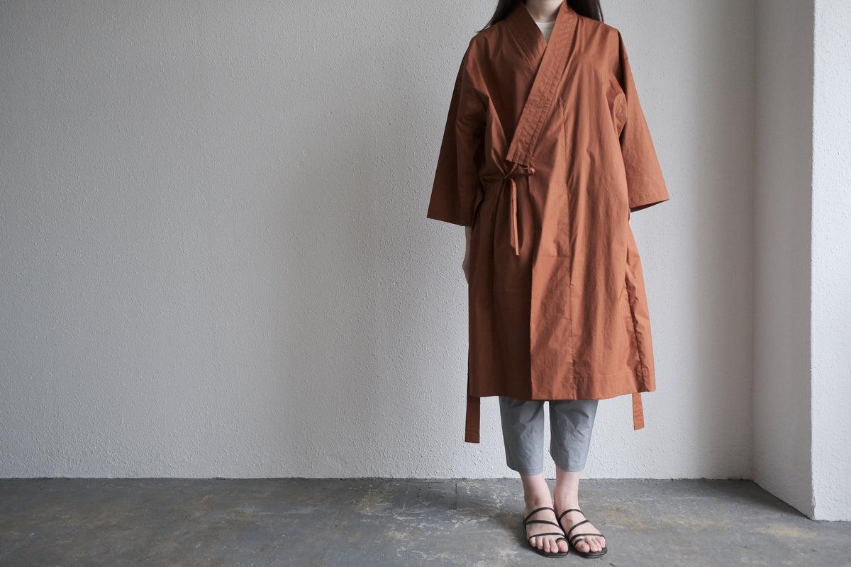 きるもの｜道着ローブ｜タイプライターストレッチ グレー｜unisex freesize