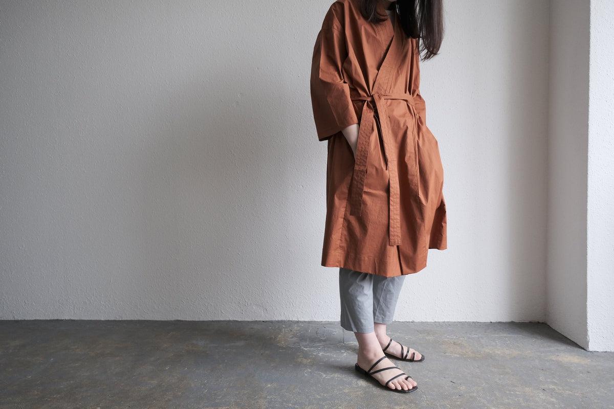 きるもの｜道着ローブ｜タイプライターストレッチ 紺｜unisex freesize