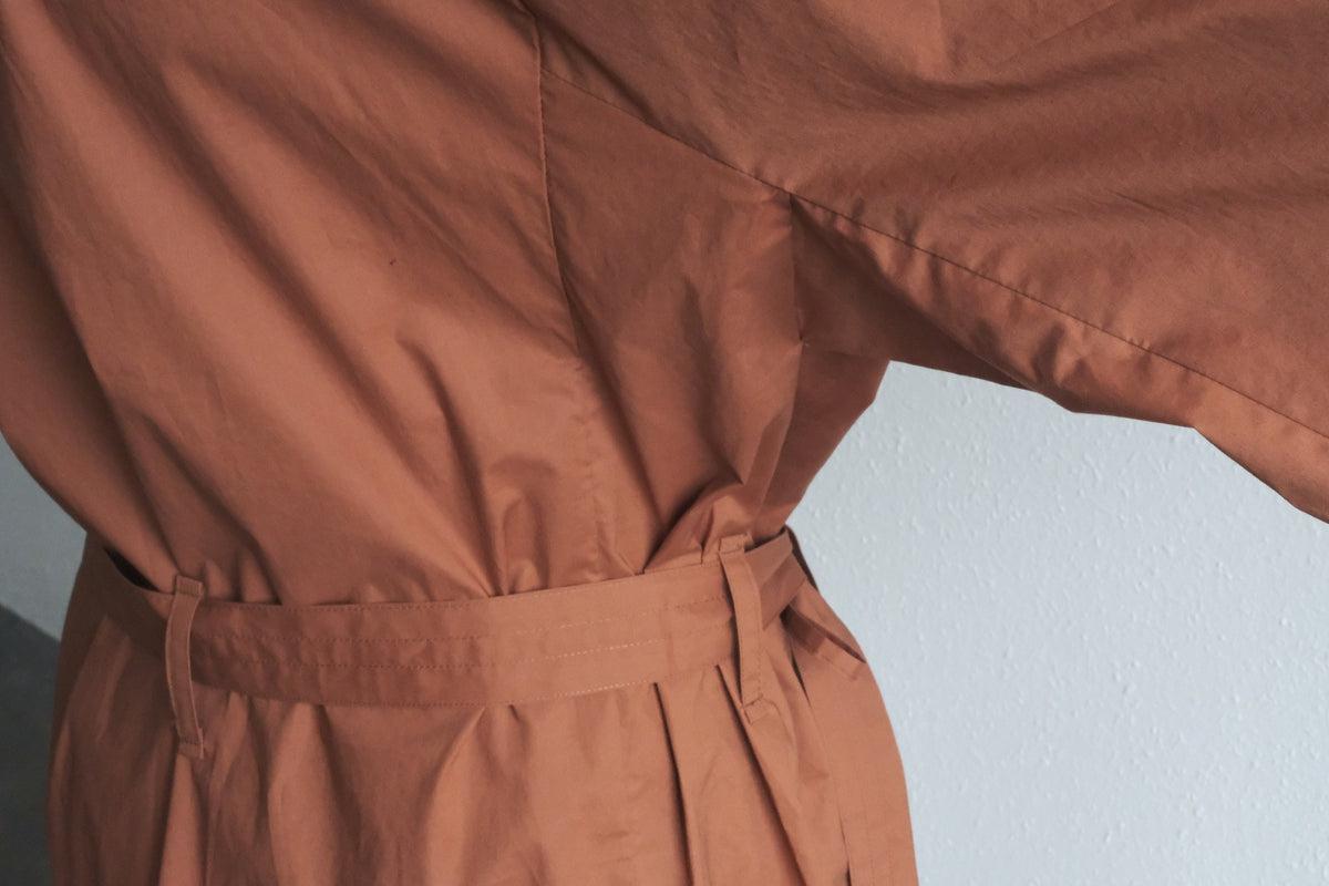 きるもの｜道着ローブ｜タイプライターストレッチ うす茶｜unisex freesize