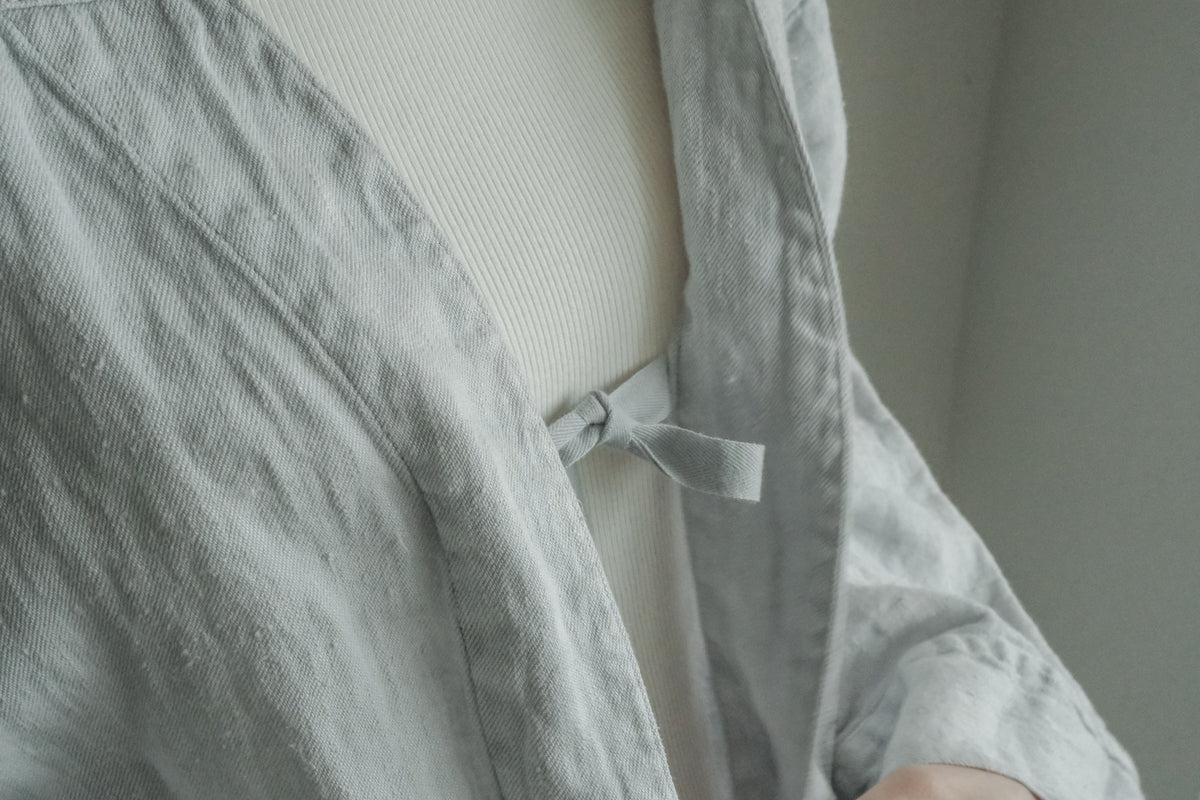 enrica 草木染めリネンデニムジャケット gardenia-blue