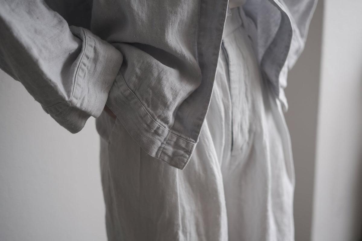 enrica 草木染めリネンデニムジャケット gardenia-blue