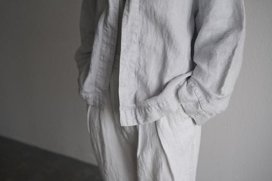 enrica 草木染めリネンデニムジャケット gardenia-blue