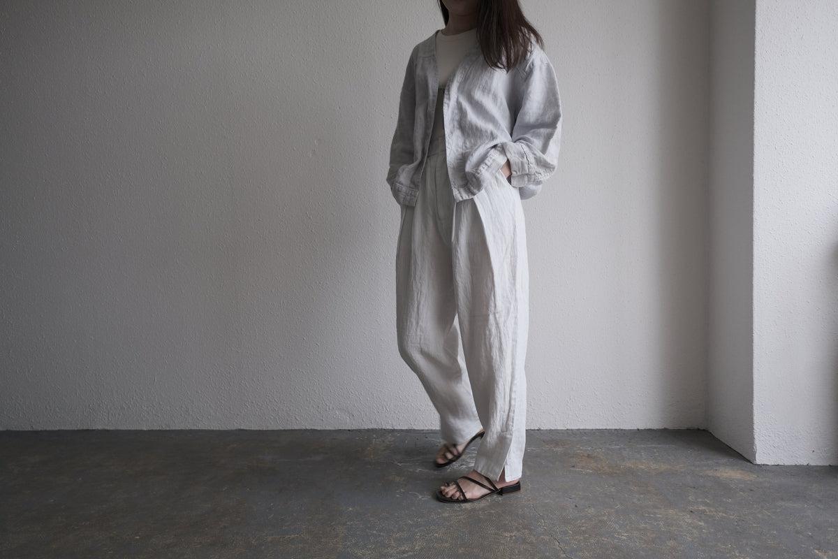 enrica 草木染めリネンデニムジャケット gardenia-blue