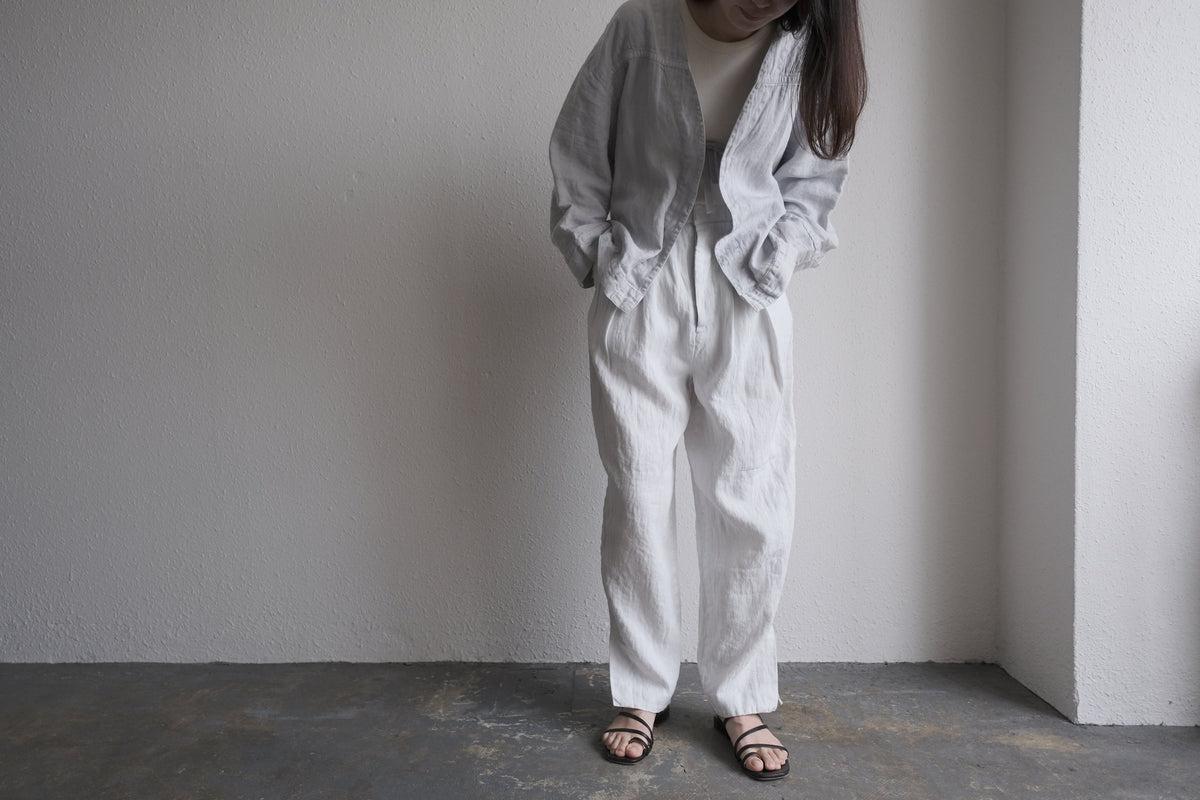 enrica 草木染めリネンデニムジャケット gardenia-blue