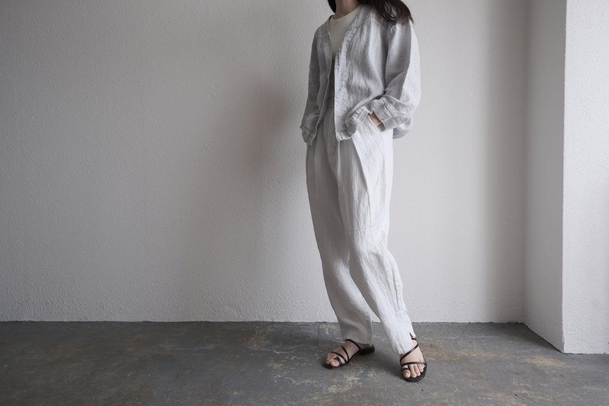 enrica 草木染めリネンデニムパンツ gardenia-blue