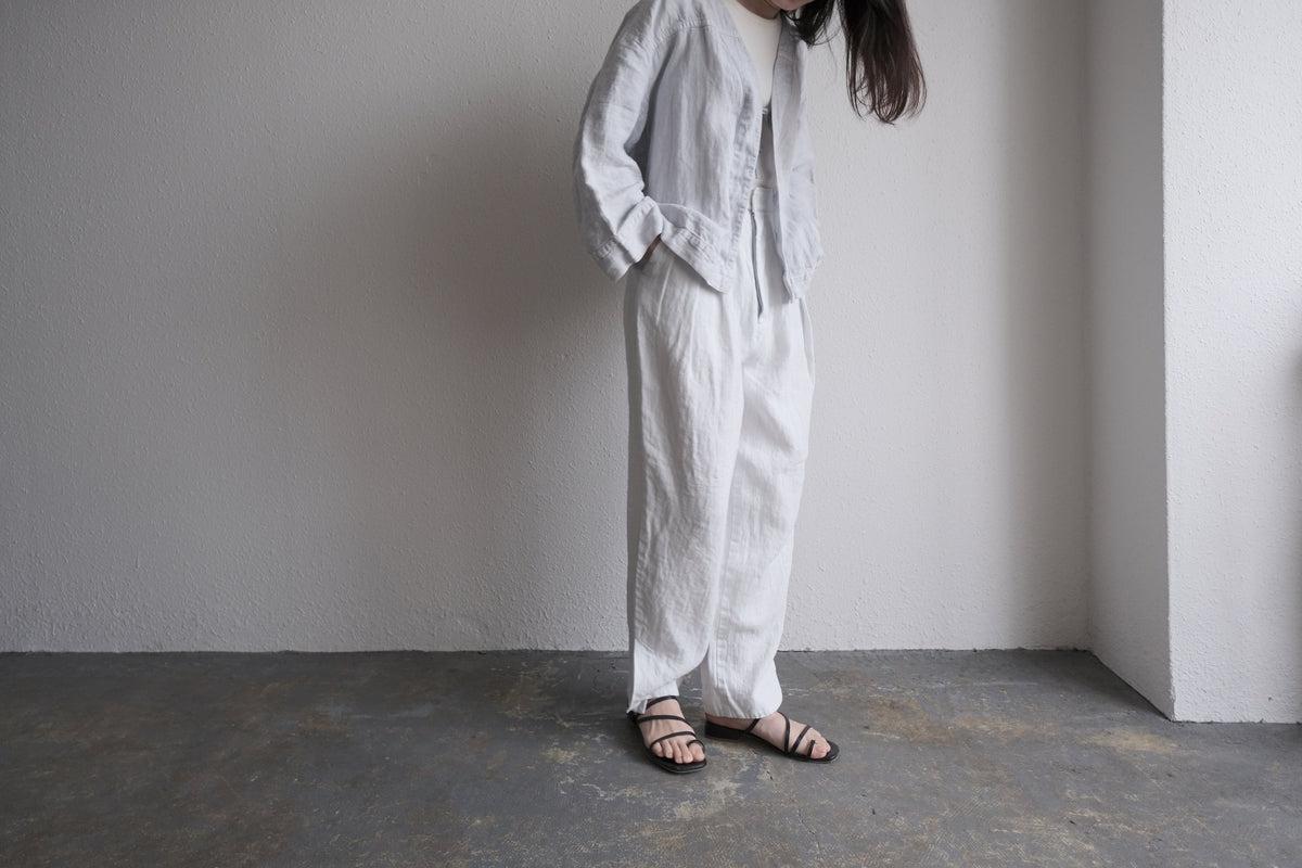 enrica 草木染めリネンデニムジャケット gardenia-blue