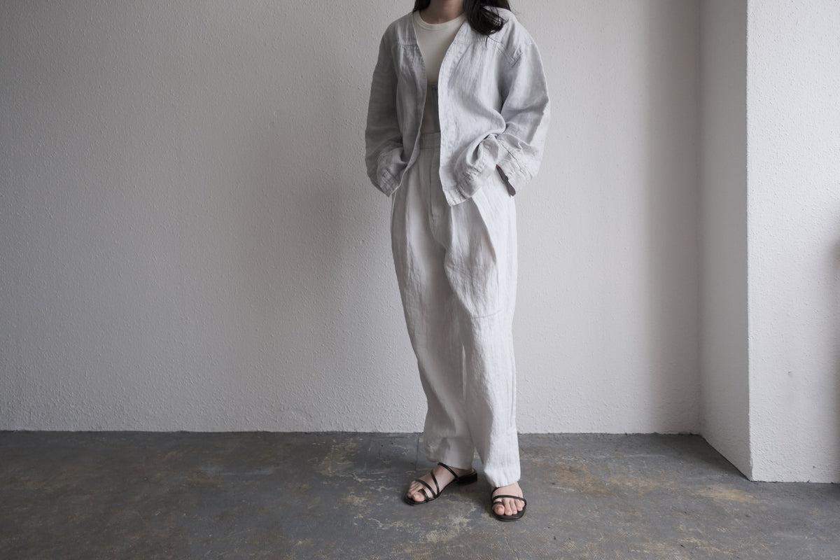 enrica 草木染めリネンデニムジャケット gardenia-blue