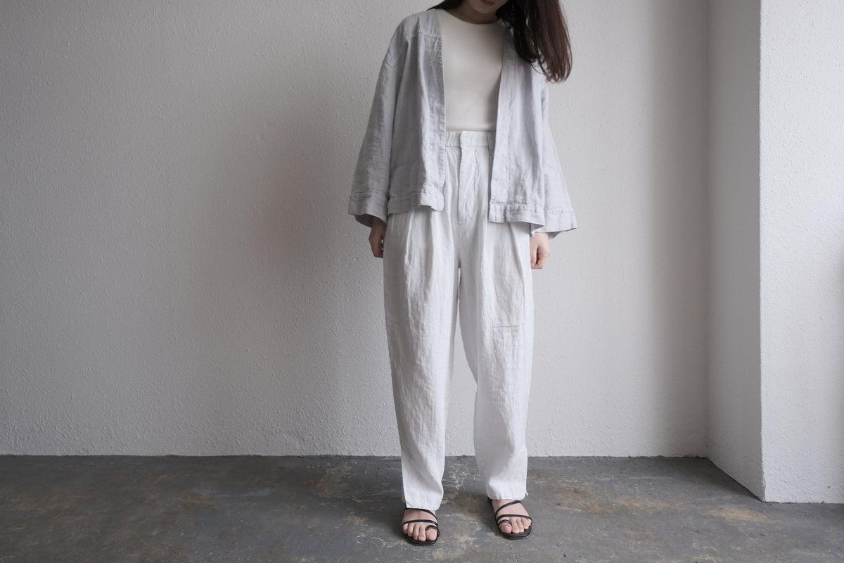 enrica 草木染めリネンデニムパンツ gardenia-blue