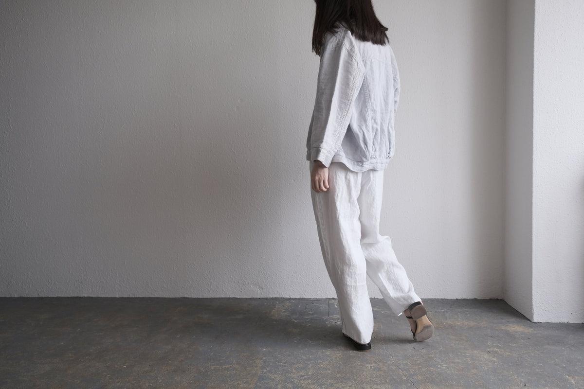 enrica 草木染めリネンデニムパンツ gardenia-blue