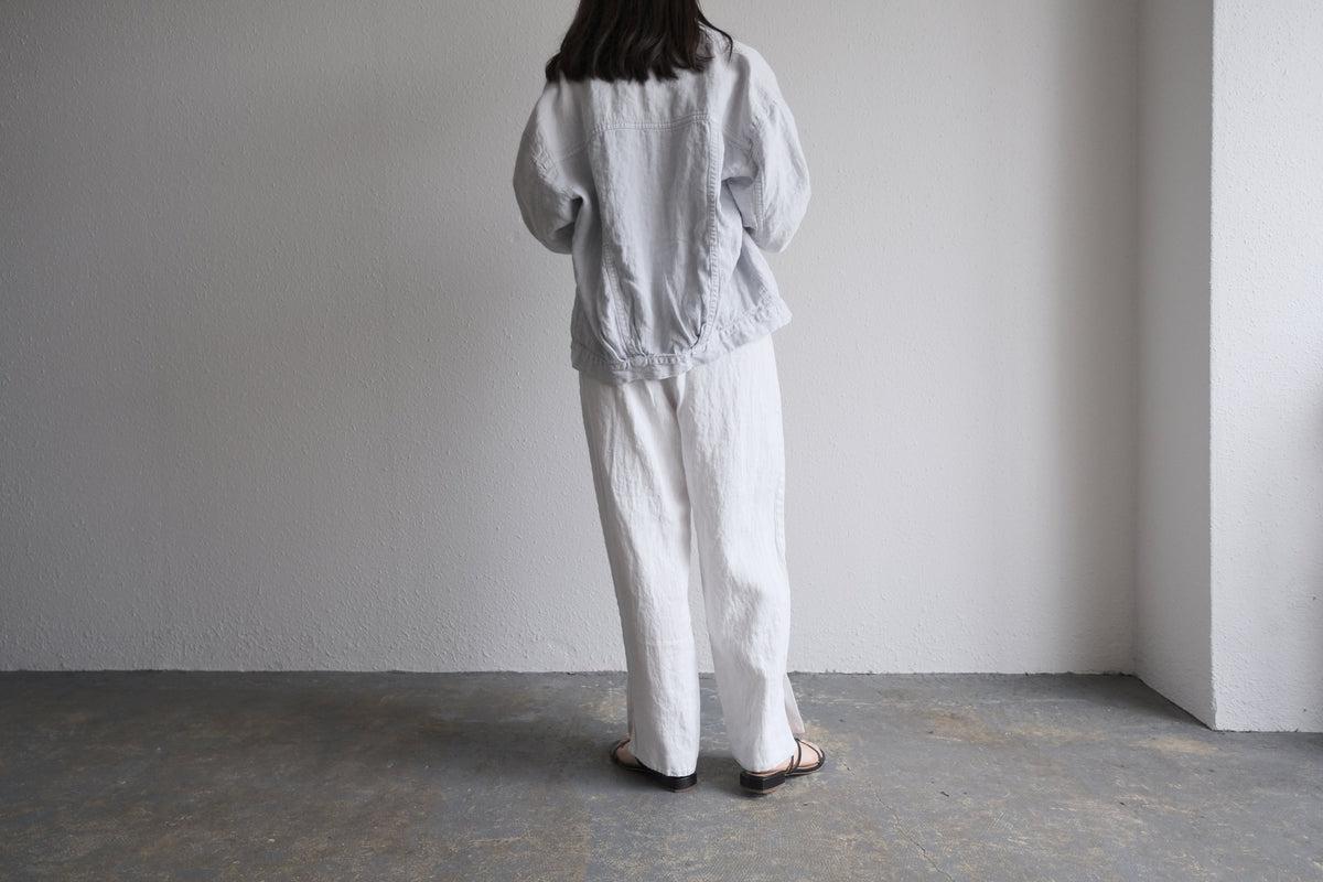 enrica 草木染めリネンデニムジャケット gardenia-blue