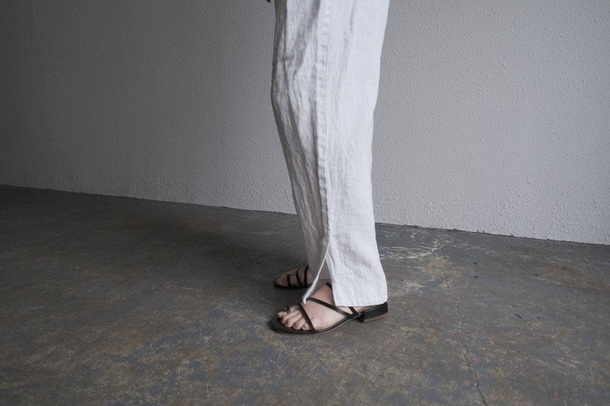 enrica 草木染めリネンデニムパンツ gardenia-blue