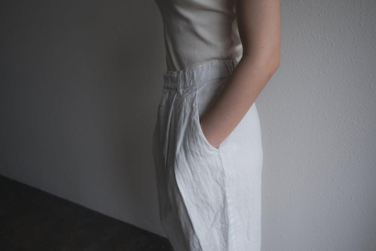 enrica 草木染めリネンデニムパンツ gardenia-blue