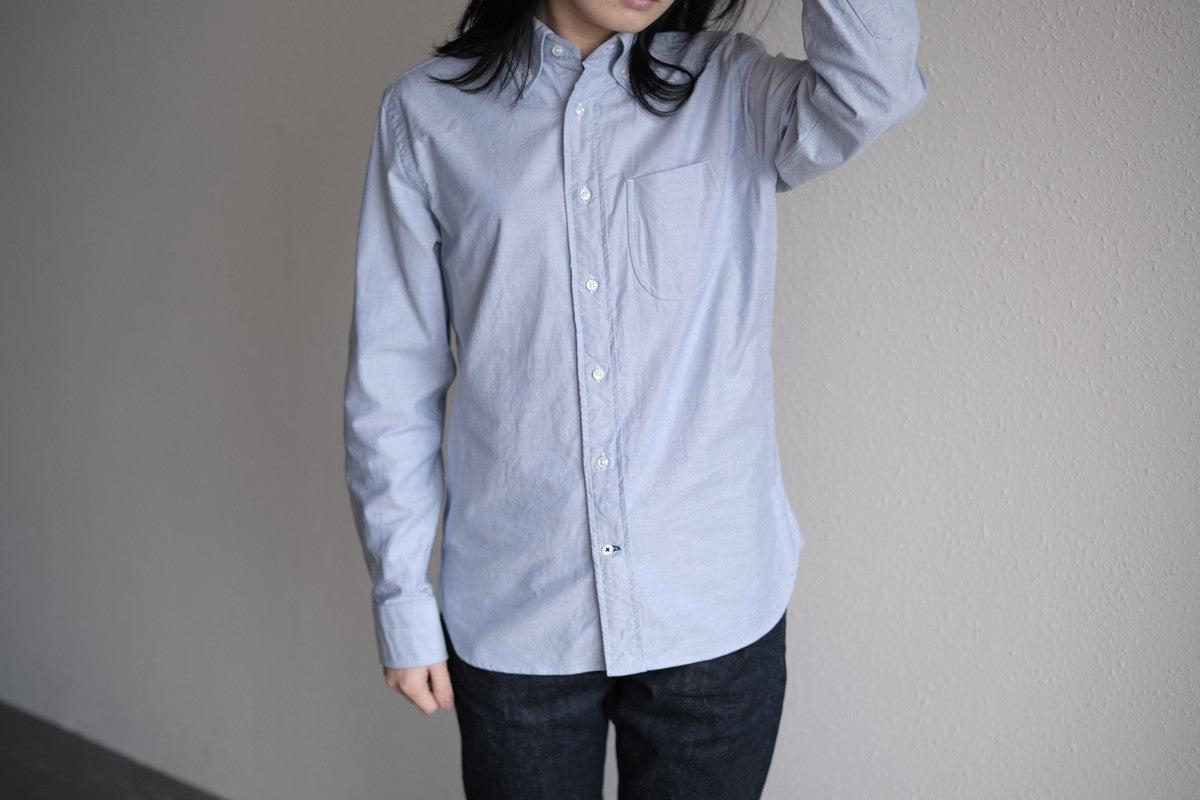 HANDROOM ボタンダウンシャツ ブルー｜unisex 5size