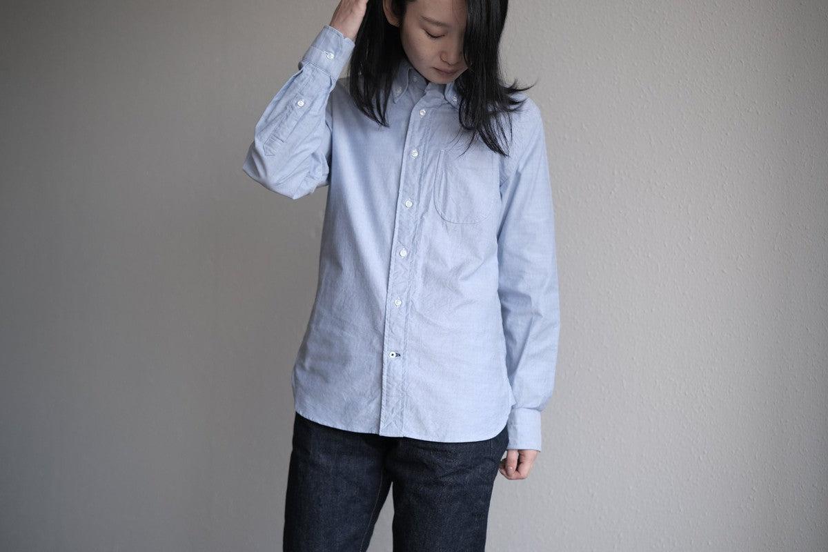 HANDROOM ボタンダウンシャツ ブルー｜unisex 5size