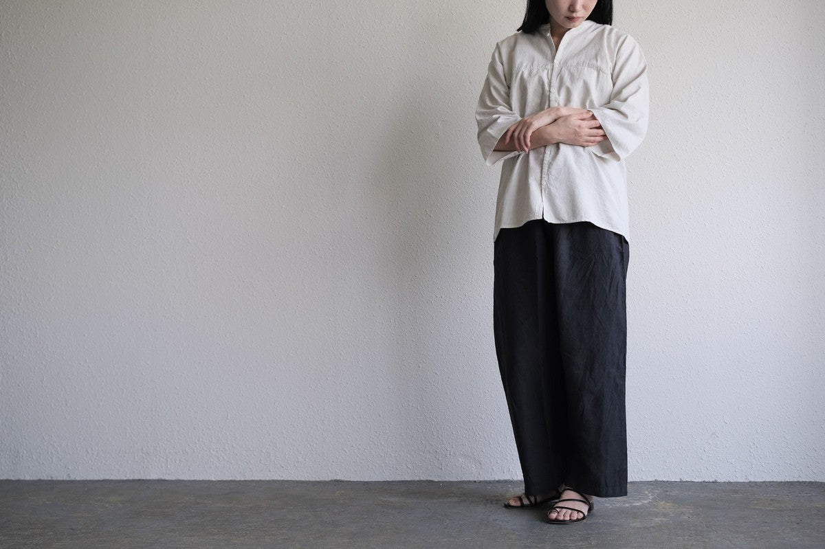 MITTAN / 半袖カディシャツ ベンガラ灰茶 SH-90B / unisex