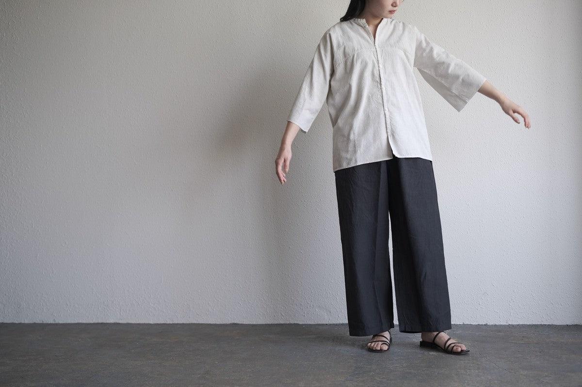 MITTAN / 半袖カディシャツ ベンガラ灰茶 SH-90B / unisex