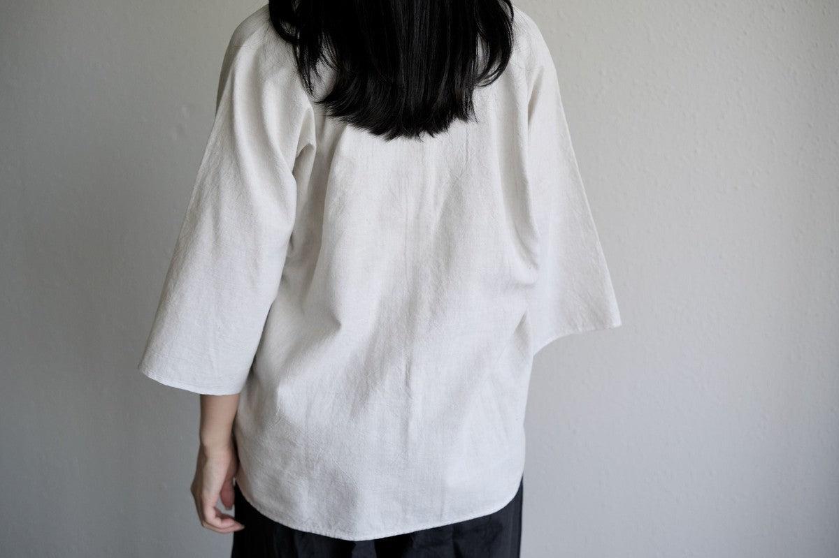 MITTAN / 半袖カディシャツ ベンガラ灰茶 SH-90B / unisex