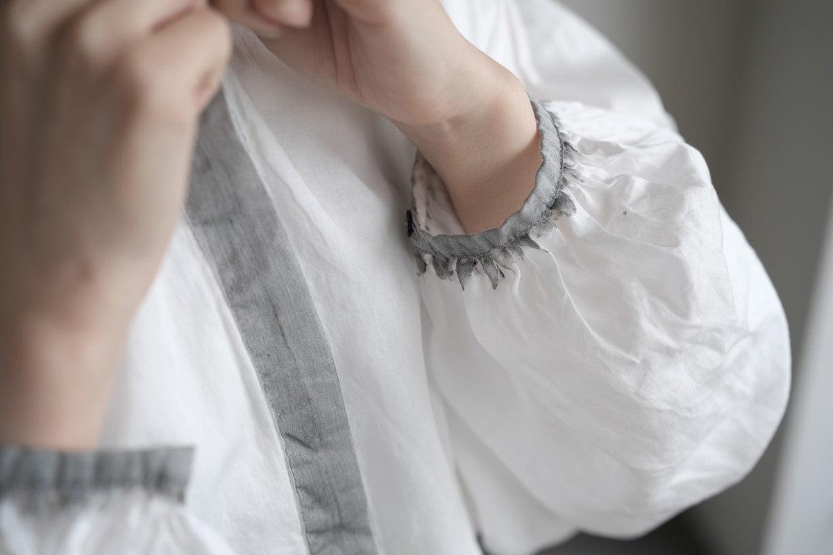 enrica cotton blouse｜LOGWOOD-BLACK