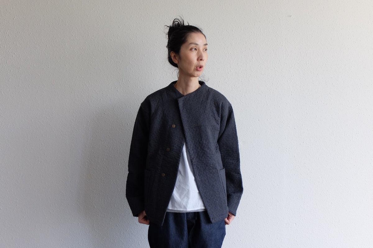MITTAN / 中わた刺し子織ジャケット 灰 JK-64 / unisex