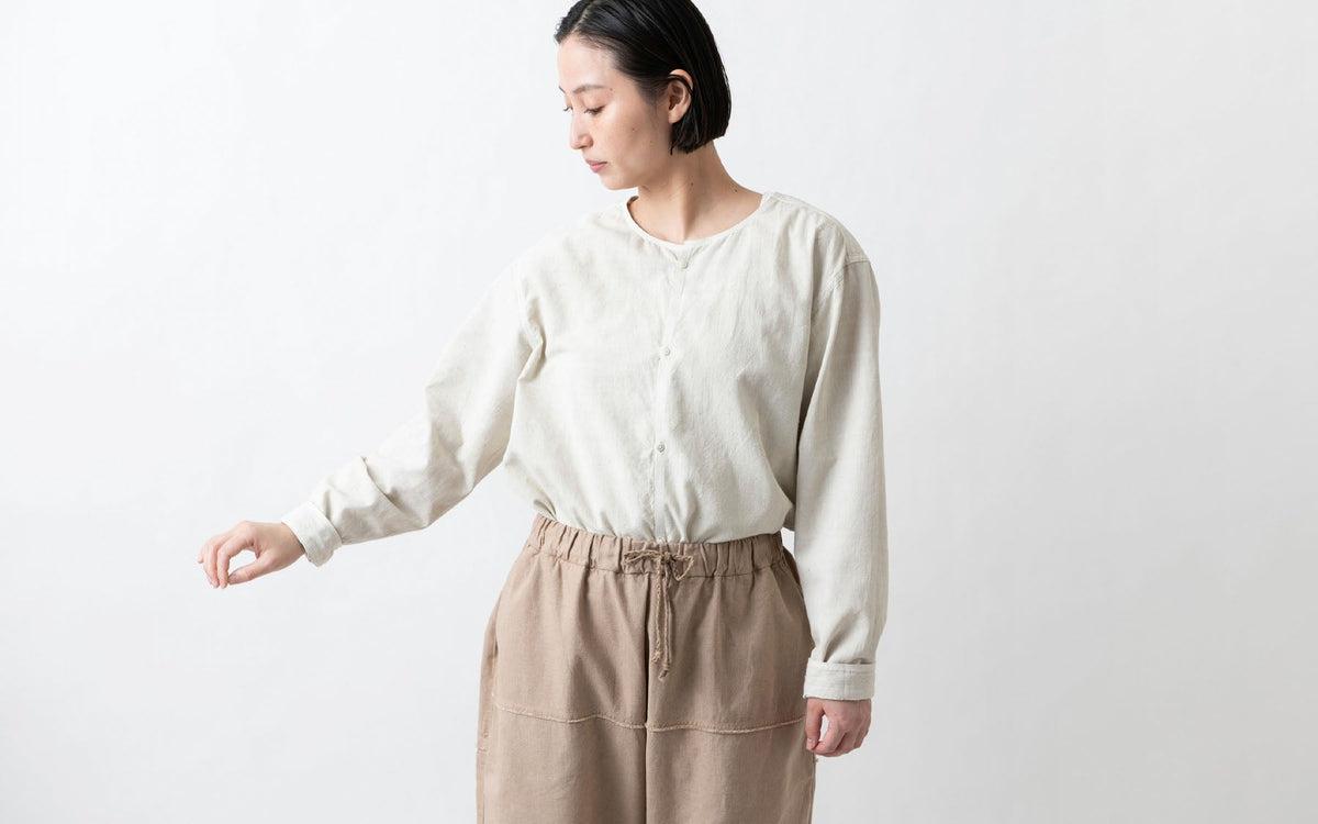 MITTAN / カディワイドシャツ ベンガラ白 SH-17B / unisex