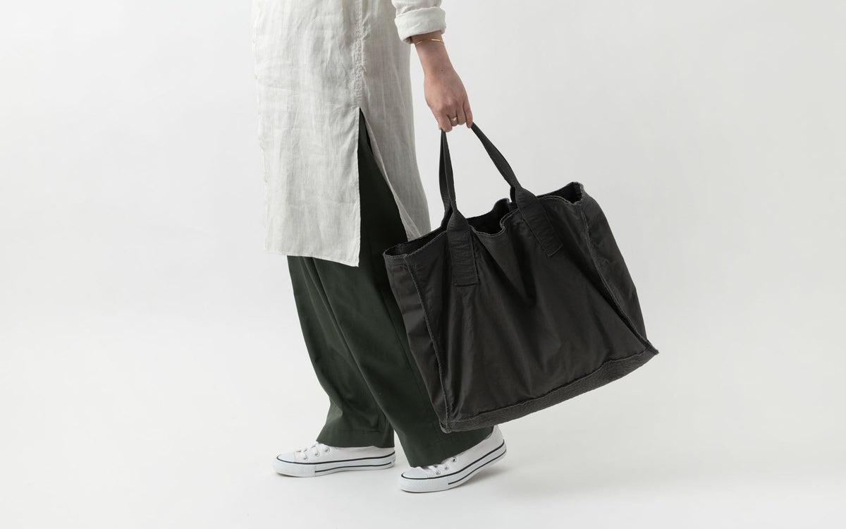 MITTAN / 綿麻ウェザーレイヤードバッグ大 灰 BA-19