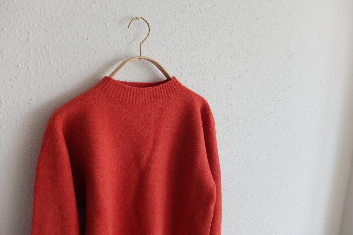 MITTAN / ウルグアイウールセーター 赤橙 KN-20 / unisex