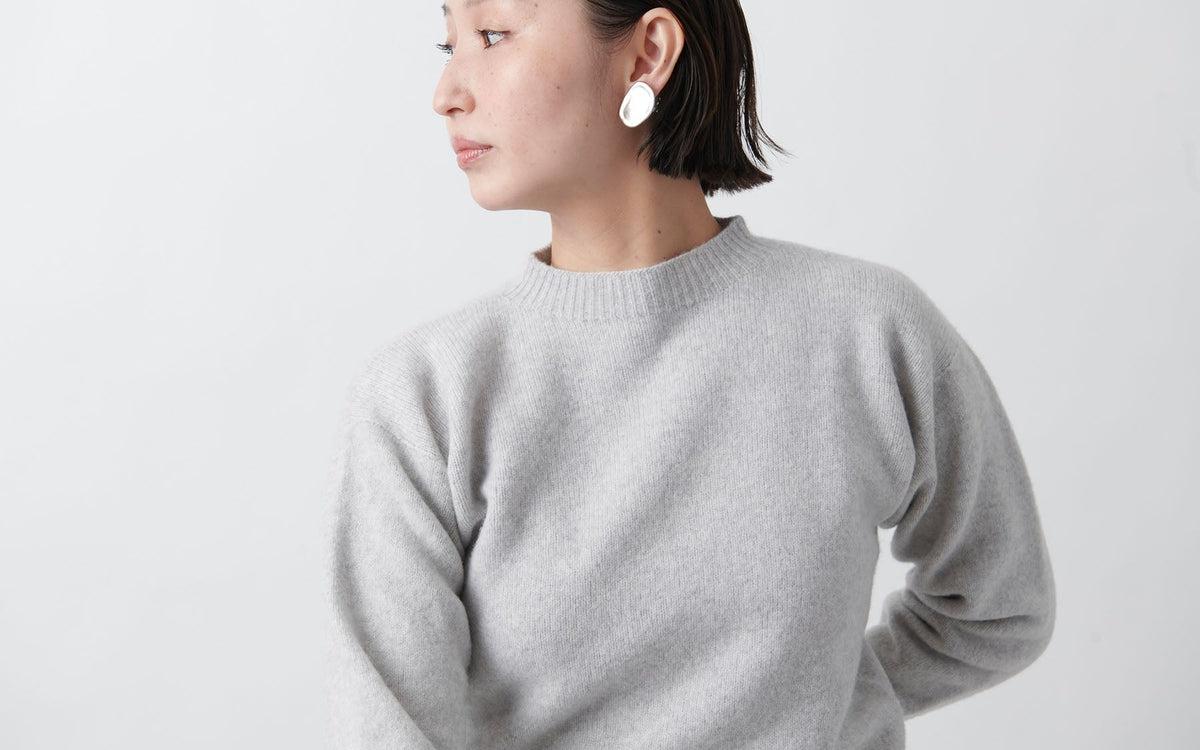 MITTAN / ウルグアイウールセーター 薄灰 KN-20 / unisex