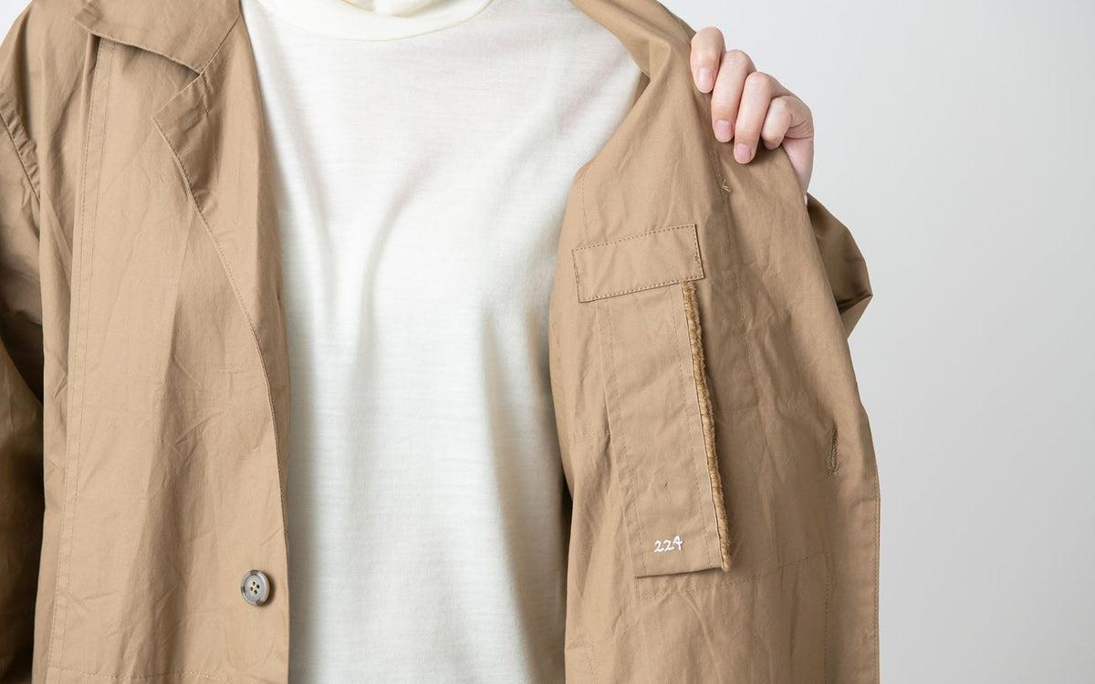 木間服装製作 coat コットンナイロン light beige｜unisex freesize
