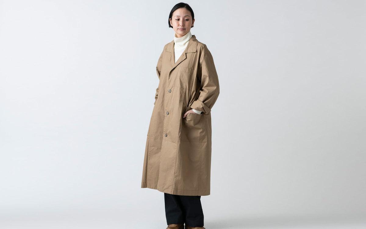 【再入荷】木間服装製作 coat コットンタイプライター khaki｜unisex freesize