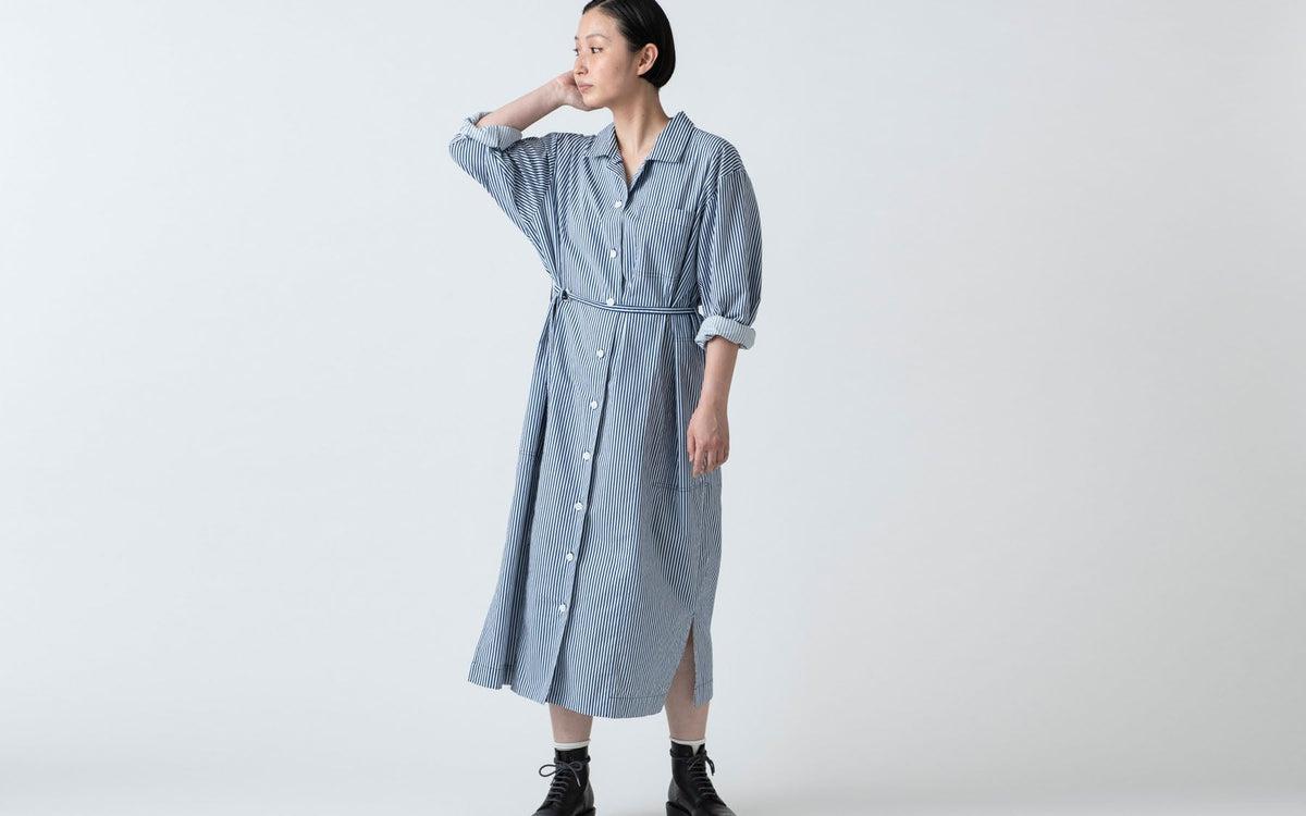 木間服装製作 longshirt flower green｜unisex freesize