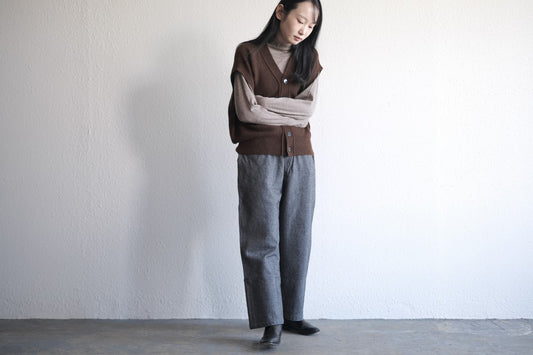 MITTAN / ベビーアルパカベスト 茶 KN-28 / unisex