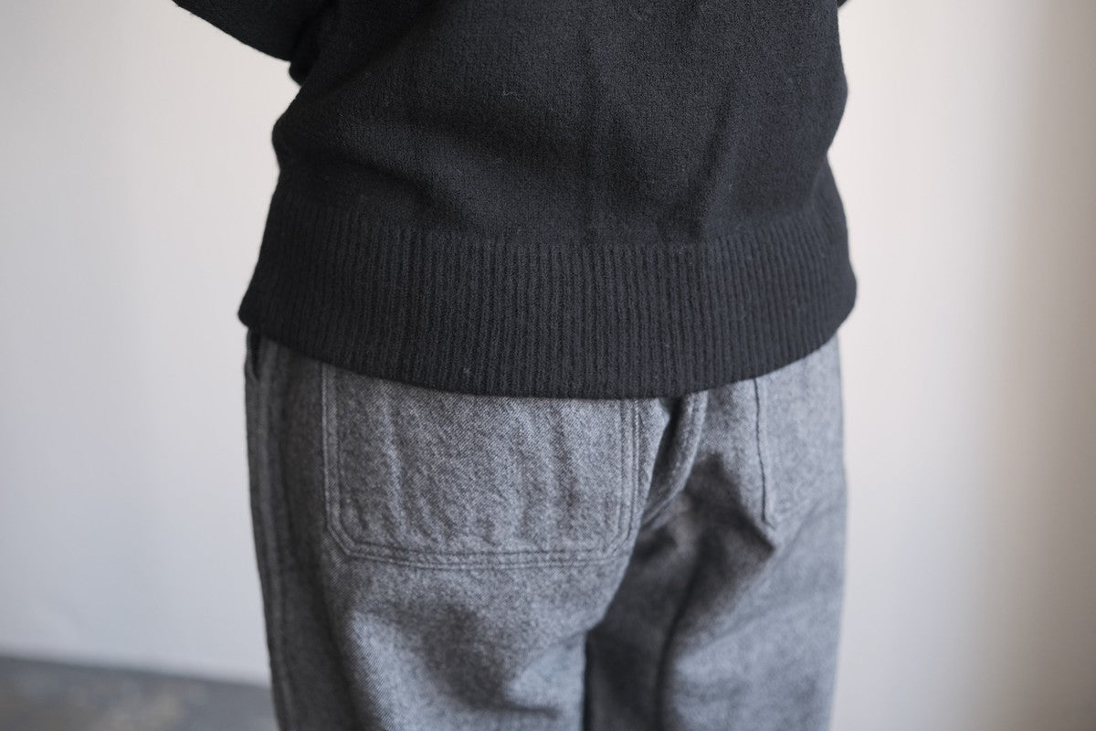 MITTAN / ウールシルクWフェイスハイネック 黒 KN-29 / unisex