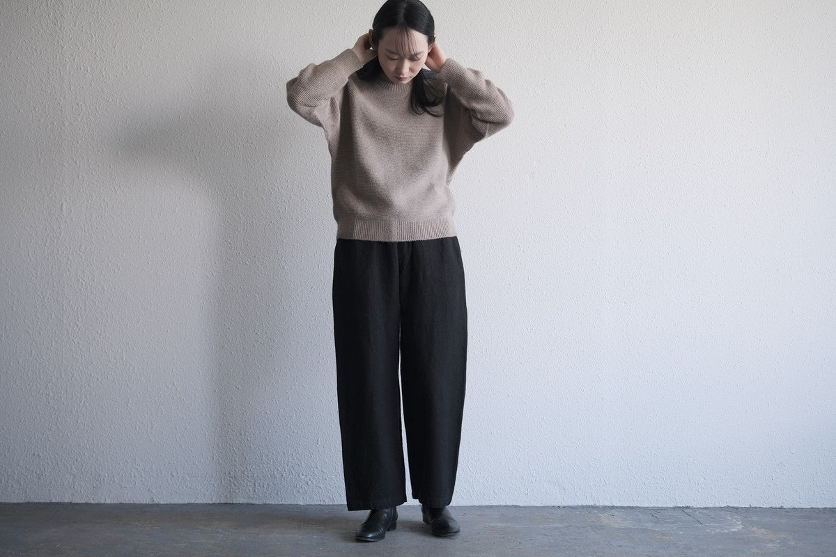 MITTAN / 亜麻苧麻ワイドパンツ こげ茶 PT-92 / unisex