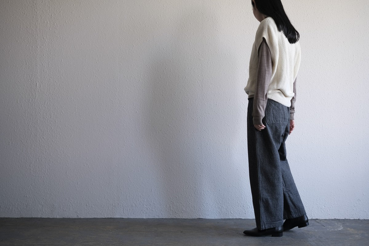 MITTAN / ウールデニムワイド 灰 PT-100 / unisex