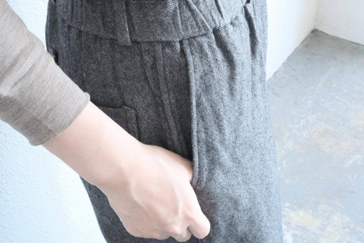 MITTAN / ウールデニムワイド 灰 PT-100 / unisex