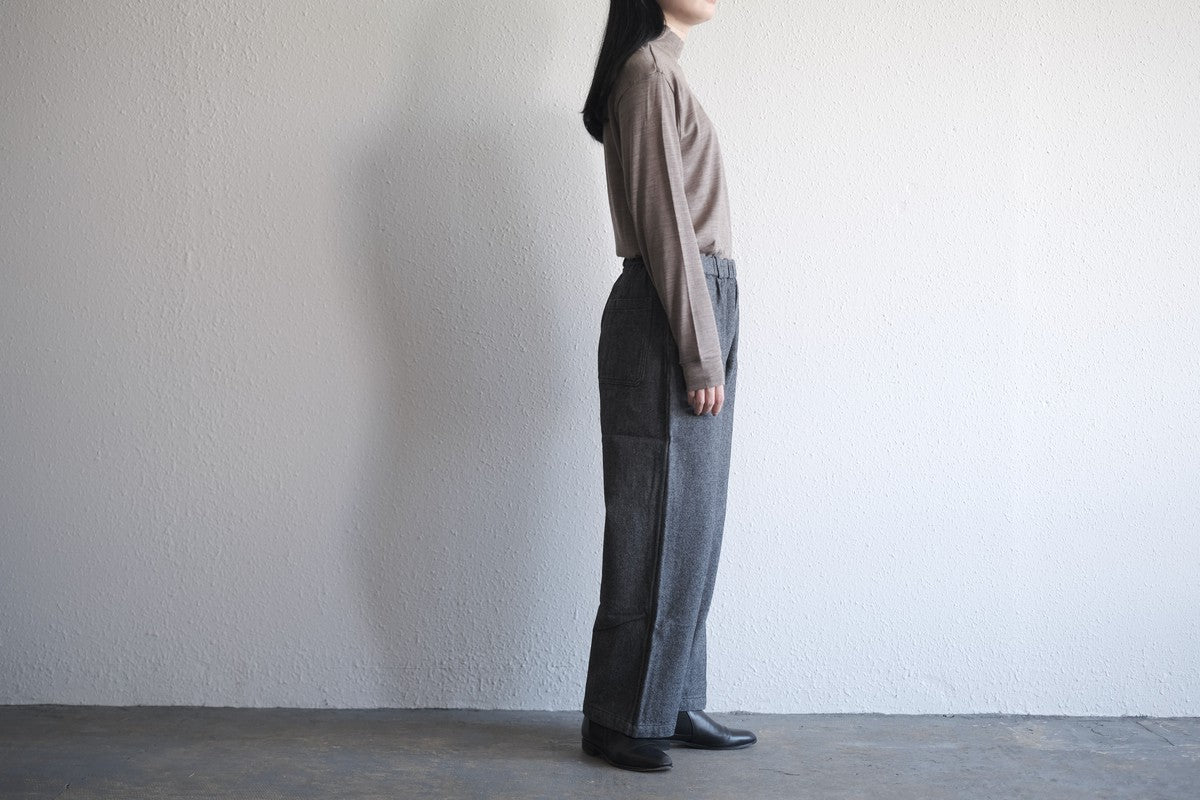 MITTAN / ウールデニムワイド 灰 PT-100 / unisex